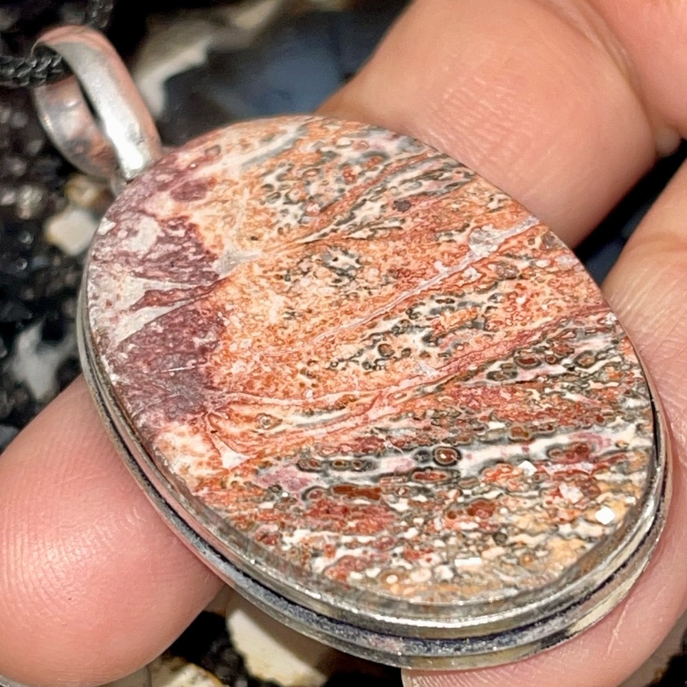 Leopardite Jasper Pendant 2 1/4”